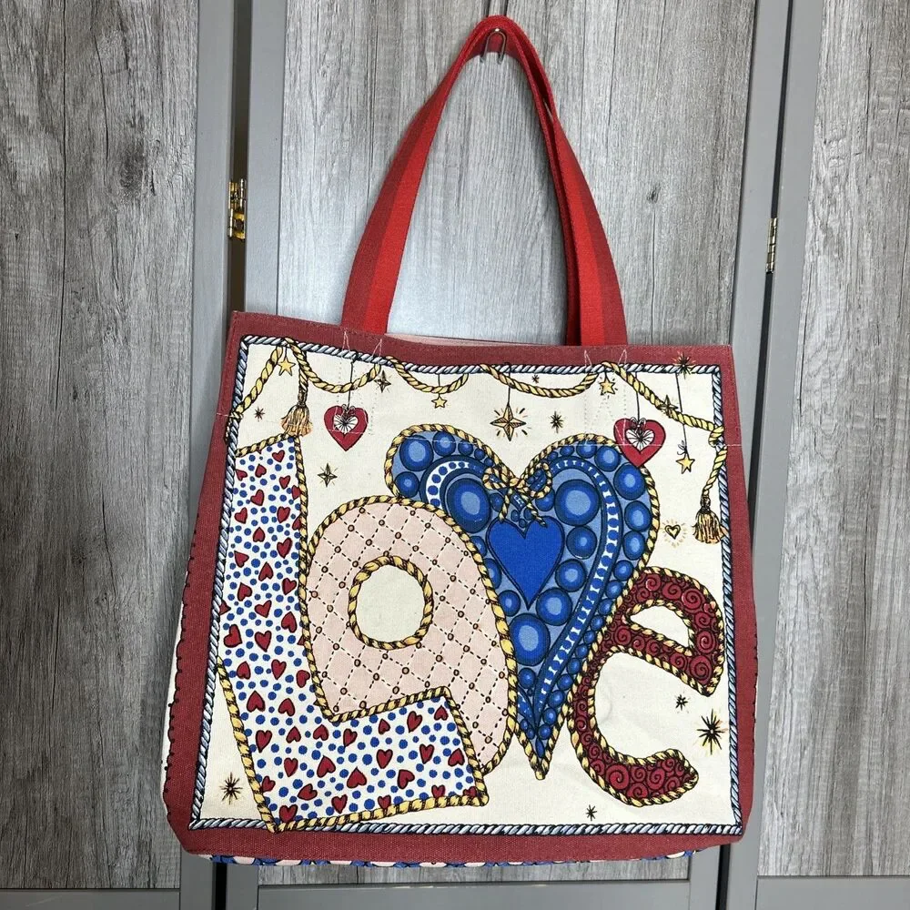 Brighton Large Canvas Tote Love Holiday